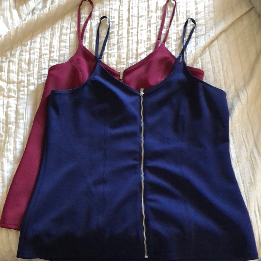 Set of zip front camis